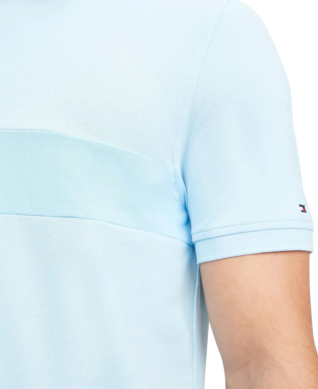Tommy Hilfiger Men's Short Sleeve Cotton Pique Flag Graphic Polo Shirt in Custom Fit