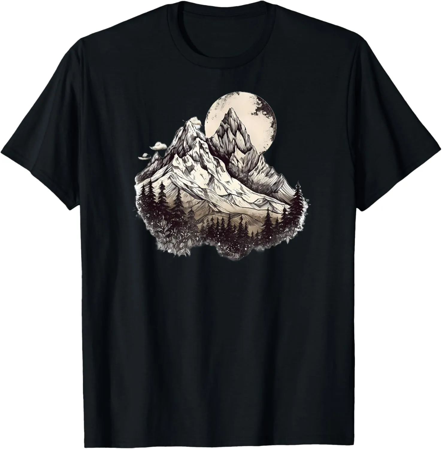trees black and white T-Shirt