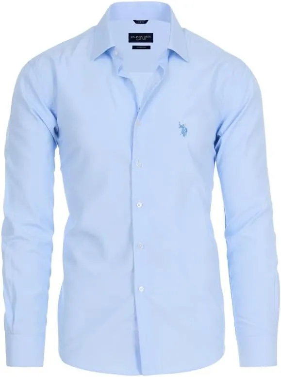 U.S. Polo Assn. Slim Fit Long Sleeve Button Down Dress Shirts for Men Wrinkle Free Long Sleeve Shirt Mens Formal Stretch