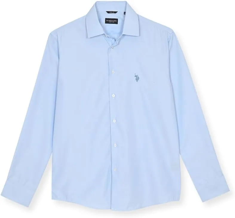 U.S. Polo Assn. Slim Fit Long Sleeve Button Down Dress Shirts for Men Wrinkle Free Long Sleeve Shirt Mens Formal Stretch