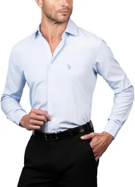 U.S. Polo Assn. Slim Fit Long Sleeve Button Down Dress Shirts for Men Wrinkle Free Long Sleeve Shirt Mens Formal Stretch