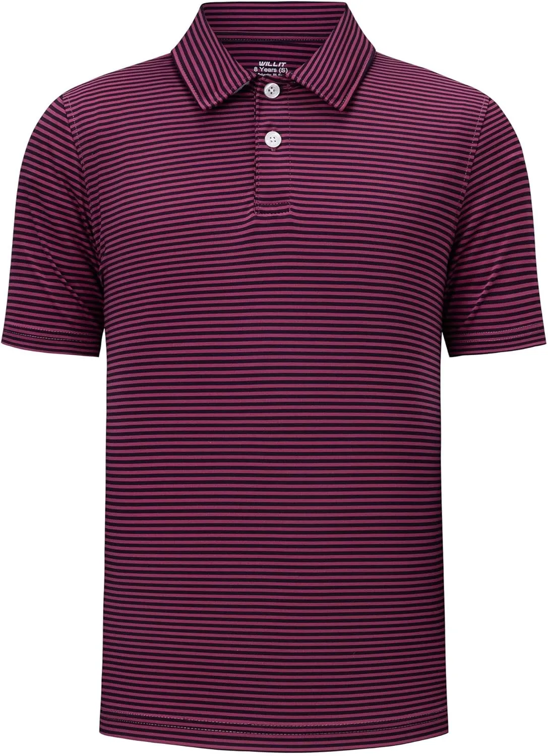 Willit Boys' Golf Polo Shirts Short Sleeve Striped Performance Youth Athletic Shirts Kids Quick Dry Polos