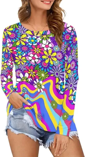 Women's Long Sleeve T-Shirt Workout Quick Dry Loose Tops Plus Size Outdoor Casual Sweatshirt