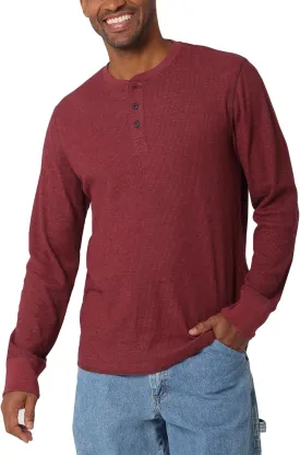 Wrangler Authentics Men's Long Sleeve Waffle Henley