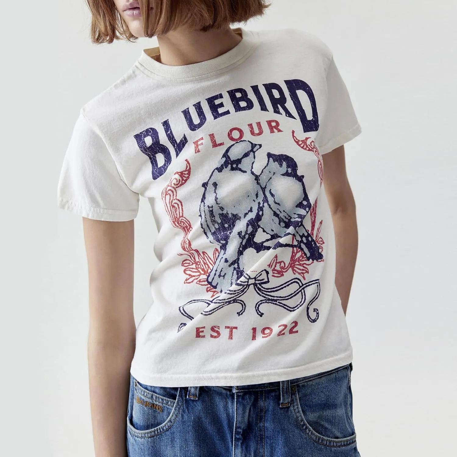 Y2K Retro Graphic Baby Tees Women Short Sleeve Slim Fit T Shirt 90s Summer Trendy Vintage Aesthetic Cropped Top